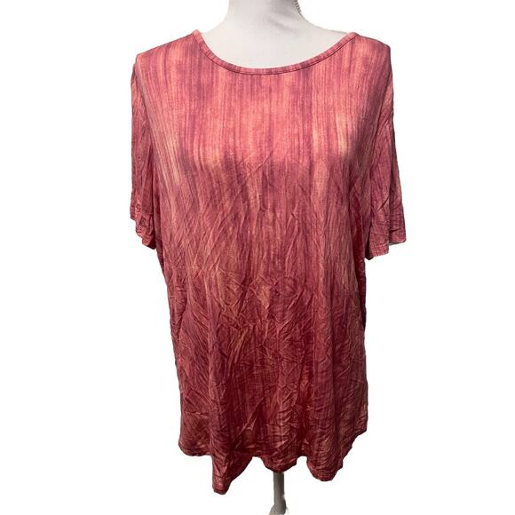 Lisa Rinna Collection Pink Short Sleeve Open Back Shirt Sz XL - Picture 1 of 6